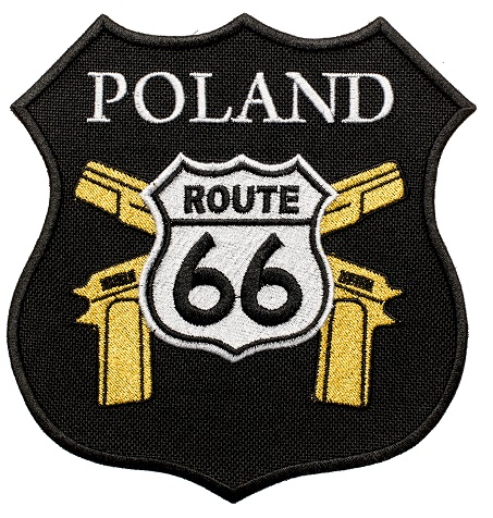 Мотоциклетная нашивка ROUTE 66 Poland 13,5 x 14 cm