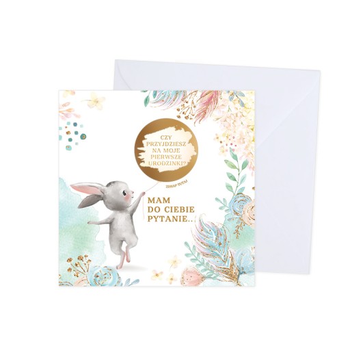 ЗАПРОШЕННЯ для однорічного Зайчика зі скретч-карткою