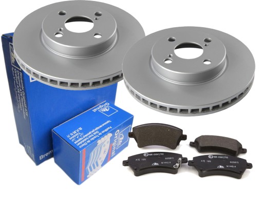 Диски + колодки ATE передня TOYOTA COROLLA E12