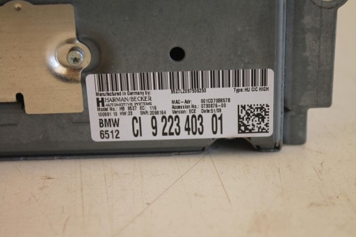navigation NAVI JEDNOSTKA CIC 9223403 BMW F07 F01