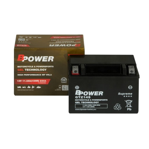 YTZ14S-BS - Гелева батарея GTZ14S BPower GEL YTZ14S 11.2 Ah
