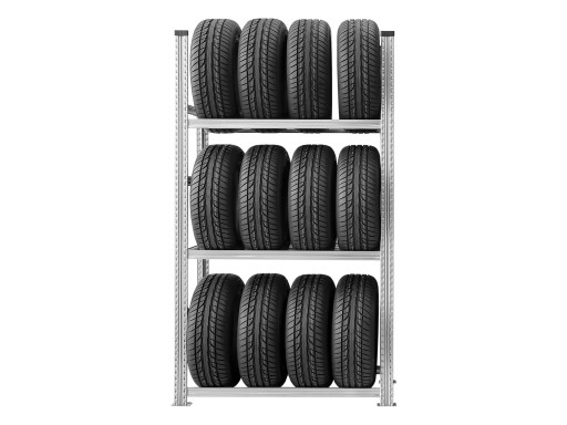 МЕТАЛЛИЧЕСКИЙ ОЦИНКОВАННЫЙ СТЕЛЛАЖ ДЛЯ ХРАНЕНИЯ 12 КОЛЕС 275 ММ