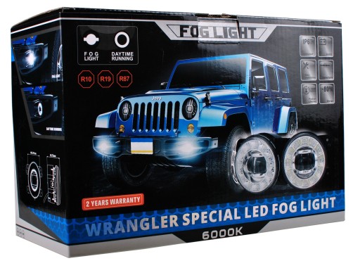 WLF206 - Галогенні світлодіодні + денні ходові вогні DRL для JEEP Wrangler