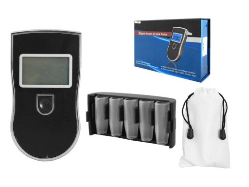 Алкотест ЖК-цифровой алкотестер + мундштуки (2899)