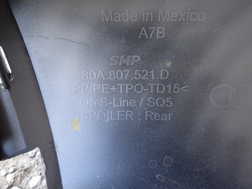 Stoßstange heck hinten SPOILER AUDI Q5 2 II 80A S LINE