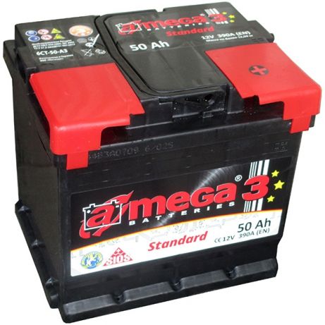 6CT-50-A3 - Аккумулятор AMEGA STANDARD M3 12V 50AH 390A