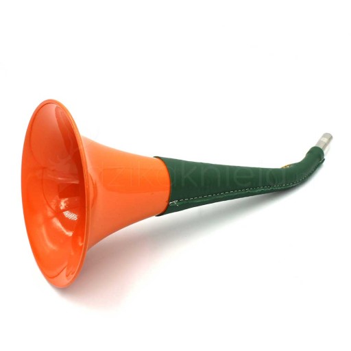 Lovecká trúbka oranžovo zelená koža 36cm