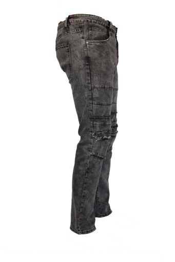 Spodnie jeansy, dzinsy, męskie Stalowe darte cięte 8645032201 Odzież Męska Spodnie LA OKLGLA-1