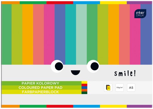 Папір кольоровий А5 Interprint 10 аркушів 115 г/м²