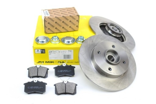 Диски підшипник + колодки задній Citroen C4 система TRW