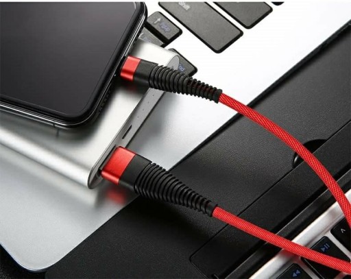 ЖЕСТКИЙ USB-КАБЕЛЬ НЕЙЛОН ТИП-C 100 СМ КРАСНЫЙ