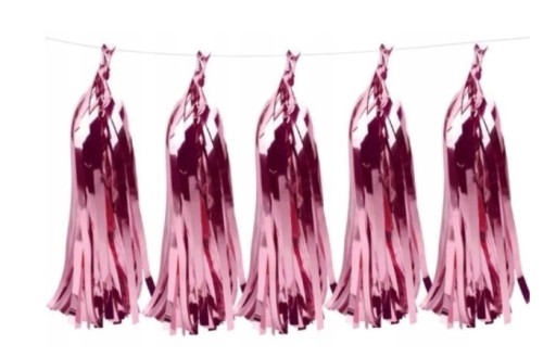 Гірлянда з металевими китицями, рожеве золото, 33 см