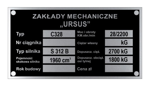 ПАНЕЛЬ МАРКИРОВОЧНАЯ URSUS C 328 C328 - WYBITA изображение 1