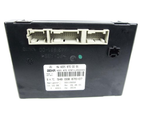 A2218700091 - Модуль контроллера отопителя mercedes w221 w216