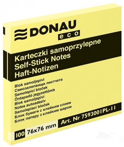 NOTESY KARTECZKI SAMOPRZYLEPNE 76X76 DONAU