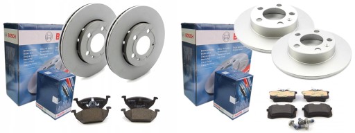 ДИСКИ КОЛОДКИ BOSCH ПЕРЕДНЯЯ ЗАДНЯЯ VW POLO 9N 6R 256 ММ