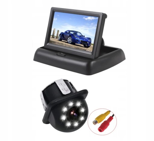 КАМЕРА ЗАДНЕГО ВИДА 8 LED + 4,3-ДЮЙМОВЫЙ МОНИТОР С ЗАМКОМ