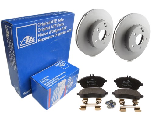Диски + колодки ATE передня MERCEDES C W204 E W212