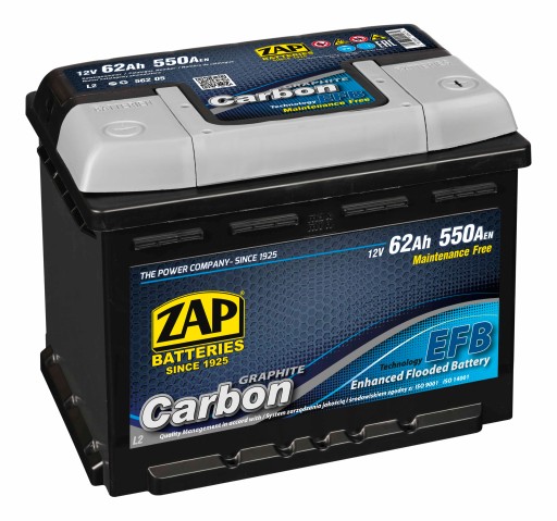 562 05 - Акумулятор ZAP CARBON BOCHNIA 62AH 550A EFB