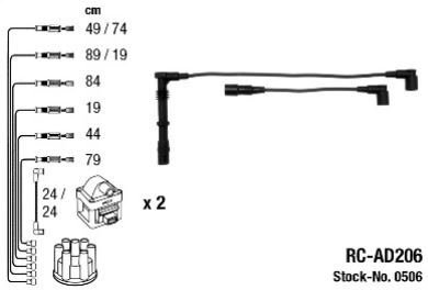 Кабели ngk rc-ad206 0506