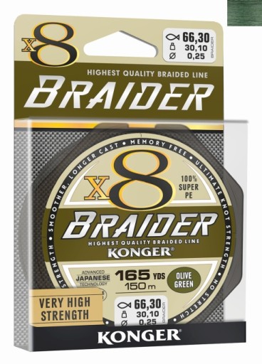 Коса Konger BRAIDER X8 0,04 мм х 150 м
