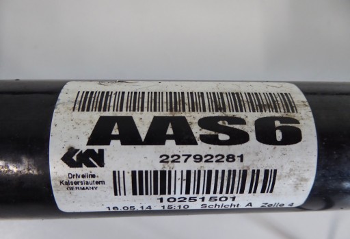 semi-axis right 22792281 AAS6 OPEL INSIGNIA 1.8 A18XER