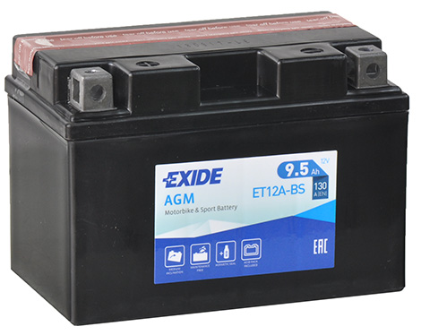 Акумулятор Exide ET12A-BS 9.5 Ah 130A GSX