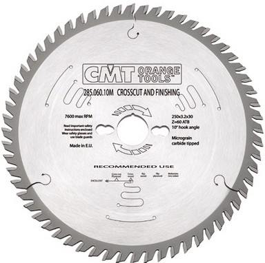 285.060.10М Пила твердосплавная D=250 F=30 Z=60N K=3,2/2,2
