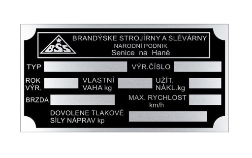 Brandys BSS паспортная табличка