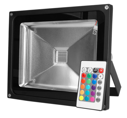 30W RGB ГАЛОГЕННИЙ СВІТЛОДІОДНИЙ ПРОЖЕКТОР 16 КОЛЬОРІВ + ПУЛЬТ ДИСТАНЦІЙНОГО КЕРУВАННЯ