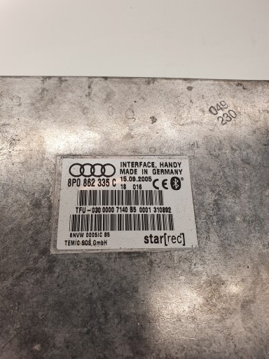 modul BLUETOOTH TELEFONU AUDI A3 A4 A6 8P0862335C