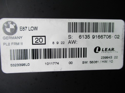 Bmw e87 модуль ближнього світла 9166706-02