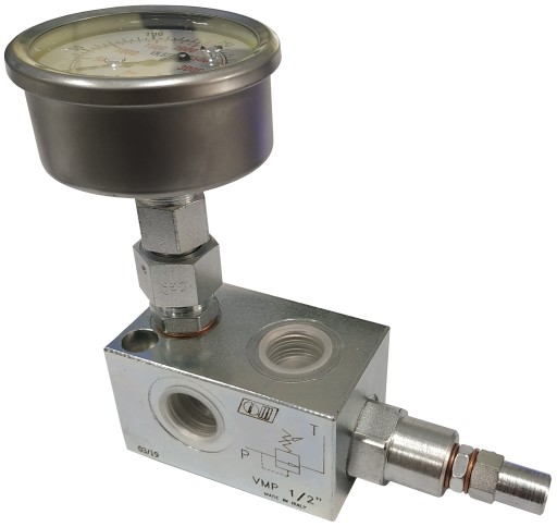 8059.250BAR.1/4.45LJJ - ПЕРЕПУСКНИЙ КЛАПАН 3/8 45Л МАНОМЕТР 250 З ДОД. ЗАДНЯ ЧАСТИНА