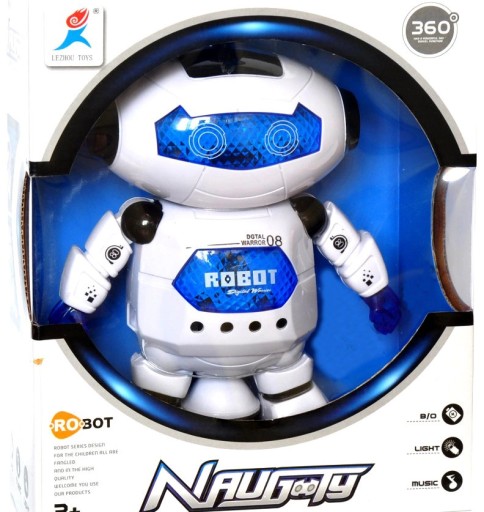 VEĽKÝ ROBOT ANDROID 360 LED HRA SVIETI CHODÍ