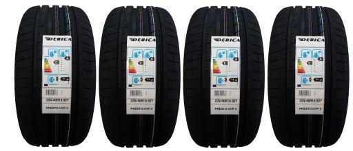 4 x нові літні шини 225 / 40R18 Debica PRESTO UHP2
