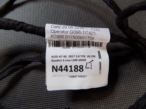 AUDI A7 4G wiring door left rear part 4G8971693C