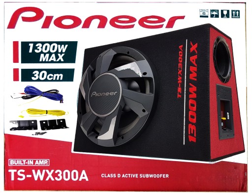 PIONEER АКТИВНАЯ КОРОБКА БАСОВАЯ ТРУБКА 1300W + КАБЕЛИ