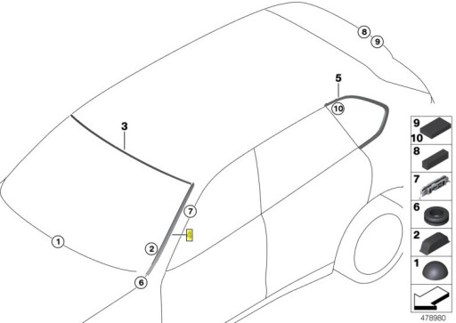 51317462206 - BMW правий склопідйомник F15