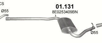 ЦЕНТРАЛЬНЫЙ ГЛУШИТЕЛЬ AUDI A4 01.131