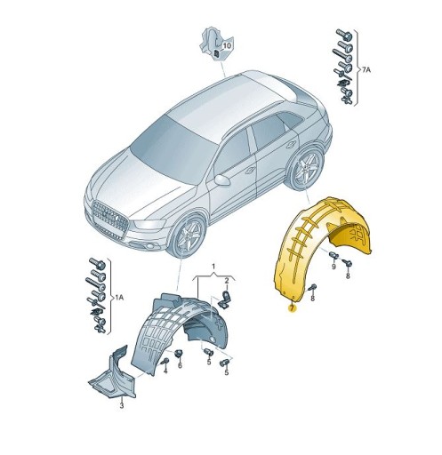 8U0810172B - КОЛЕСНАЯ АРКА КРЫЛО КРЫШКА ПРАВАЯ ЗАДНЯЯ AUDI Q3 RS