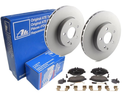 Диски + колодки ATE передние MERCEDES E W211 S211