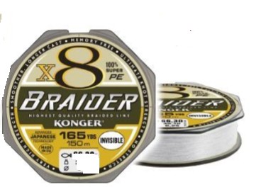 Konger Braider x8 Невидима тасьма 0,18 мм х 150 м