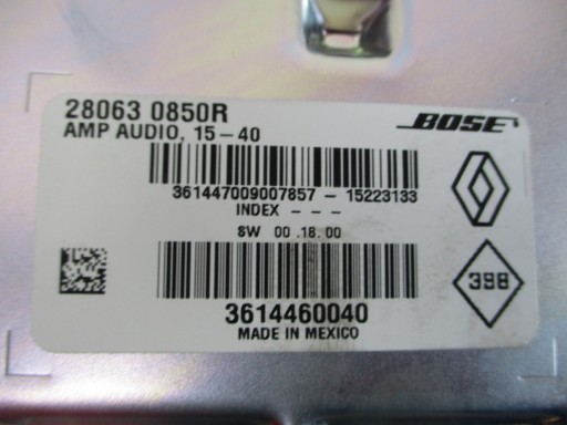 module amplifier RENAULT TALISMAN 280630850R