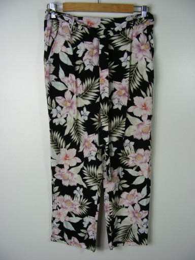 NEW LOOK letnie spodnie w kwiaty i liście R 36