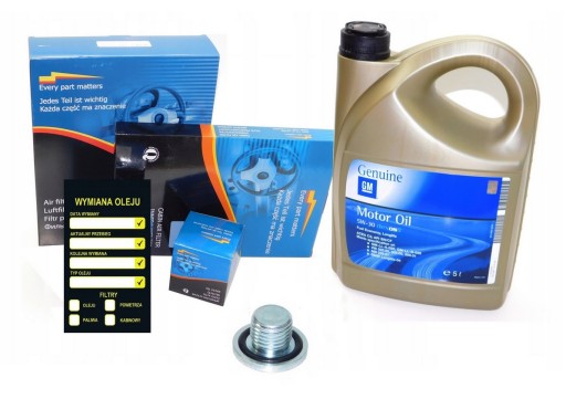 Фильтры + масло GM 5W30 OPEL Insignia 1.4 140KM