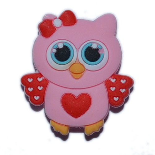 Тварини - значок ПВХ - Рожева сова 1703