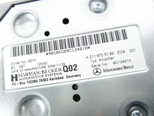 amplifier HARMAN Logic7 Mercedes W212 W251 W164 W204 W211 W218 W219