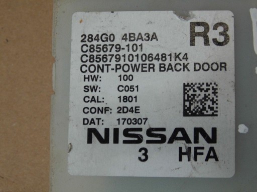 Nissan X-Trail T32 module bonnet 284G0 4BA3A