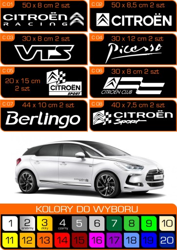 Naklejki Citroen C1, C2, C3, C5 Komplet 2 Szt ! Za 16,99 Zł Z Buczkowice - Allegro.pl - (5024848291)