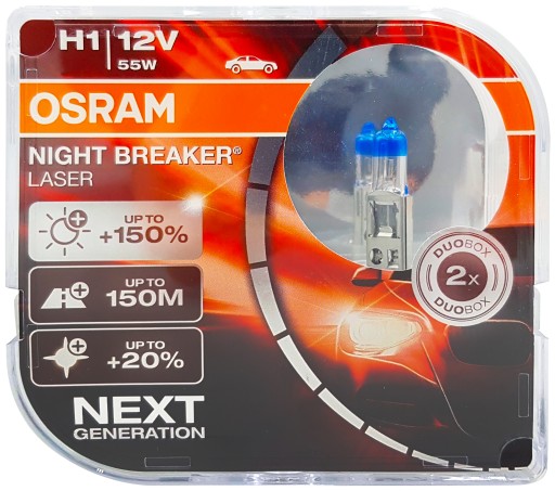 OSRAM H1 NIGHT BREAKER LASER +150% 64150NL-HCB DUO 64150NL-HCB za 74,90 zł  z Banino -  - (7801725779)